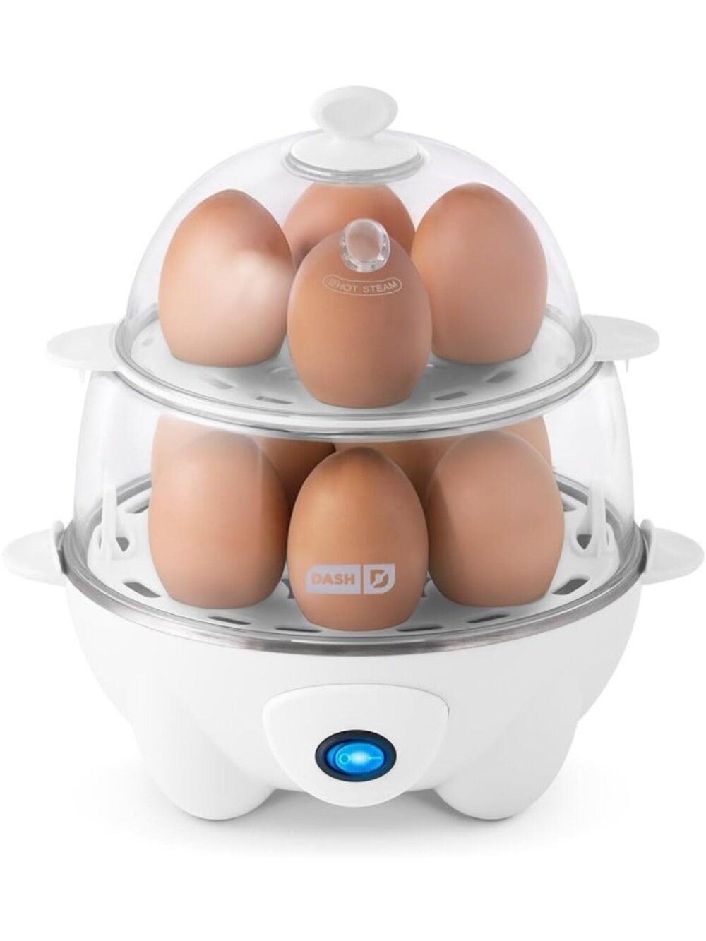 Deluxe Egg Cooker for 12 Hard Boiled Eggs, Easy to Use, Compact Kitchen
